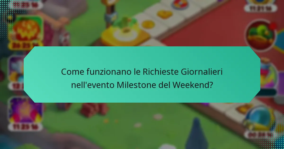 Come funzionano le Richieste Giornalieri nell'evento Milestone del Weekend?