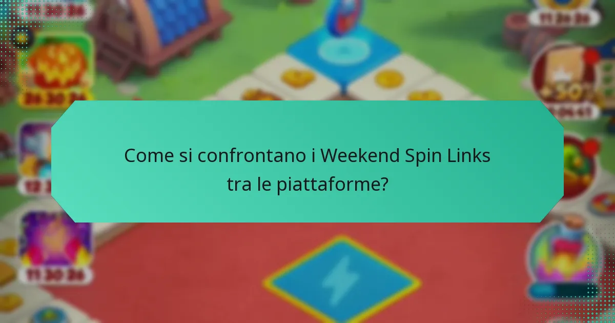 Come si confrontano i Weekend Spin Links tra le piattaforme?