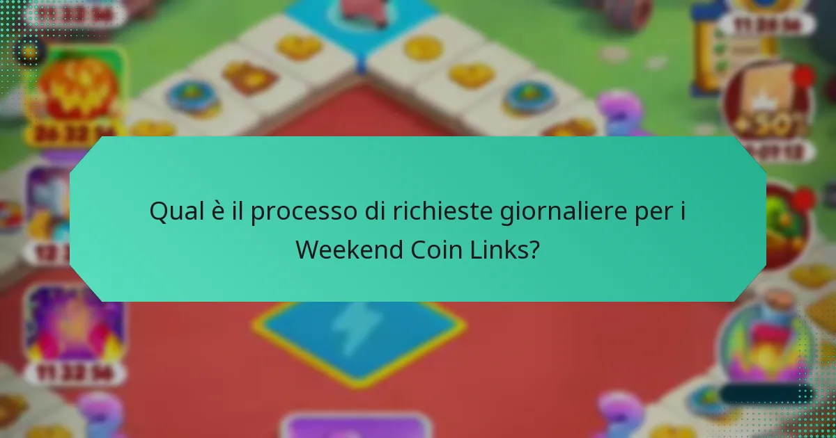 Qual è il processo di richieste giornaliere per i Weekend Coin Links?